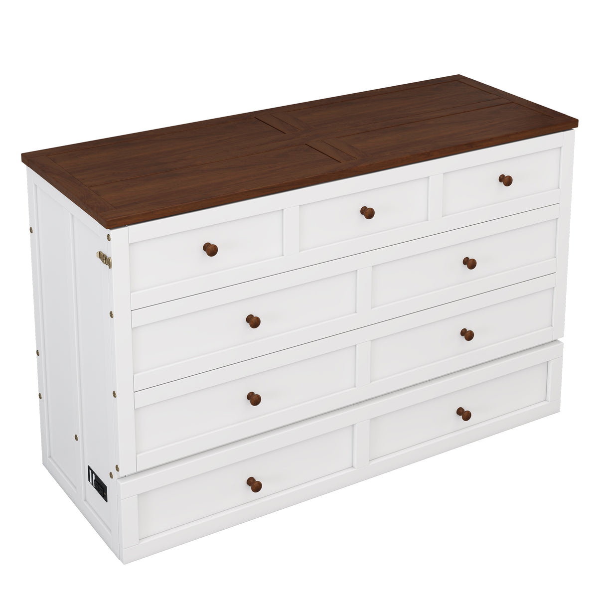 Solid Pine Murphy Bed Chest with Charging...