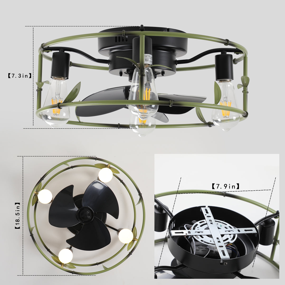 Flush Mount Ceiling Fans with Lights...