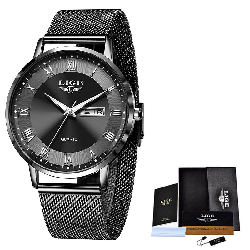 LIGE Ultra Thin Ladies Quartz Watch Classic
