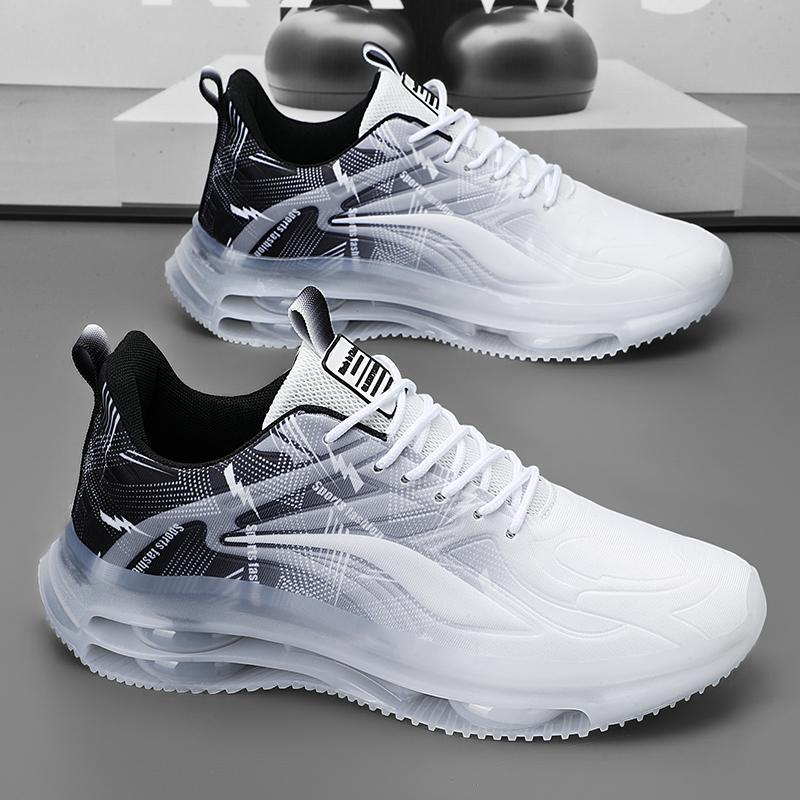 Men's Breathable Casual Running Height-Increasing Air Cushion Shock-Absorbing Leather Dad Sneakers