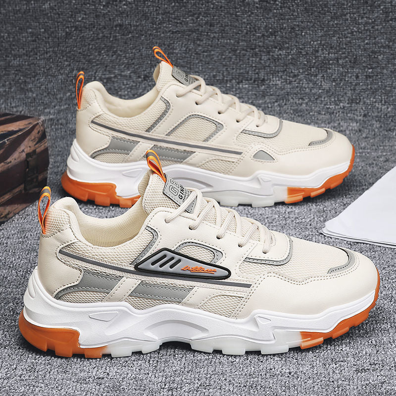 Zapatillas de running transpirables de malla para hombre, estilo informal, para estudiantes, de viaje, antideslizantes