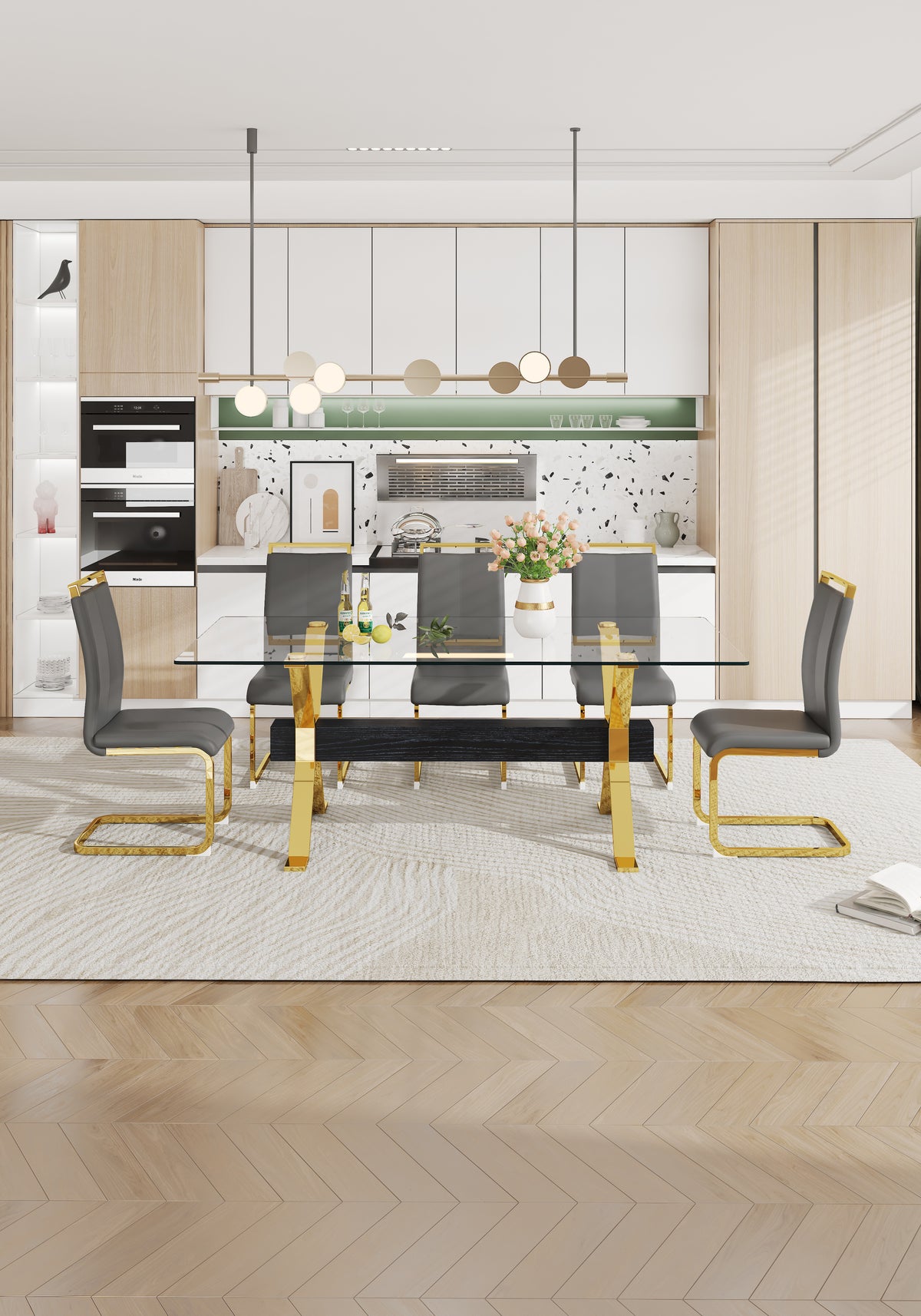 Dining table Modern tempered glass