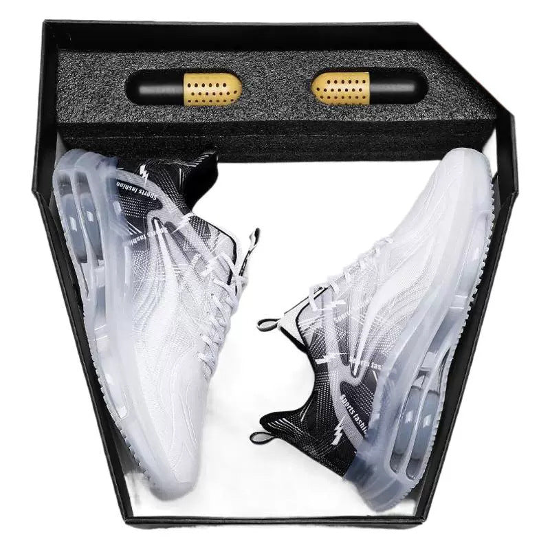 Men's Breathable Casual Running Height-Increasing Air Cushion Shock-Absorbing Leather Dad Sneakers