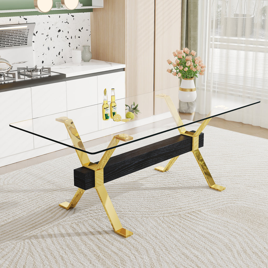 Dining table Modern tempered glass