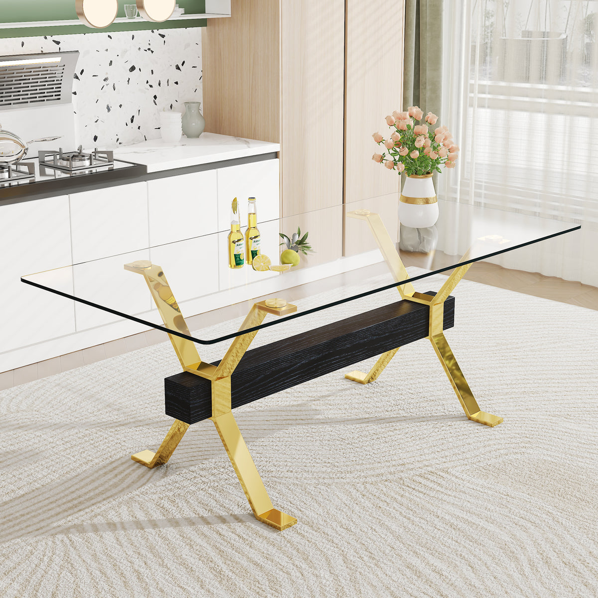 Dining table Modern tempered glass