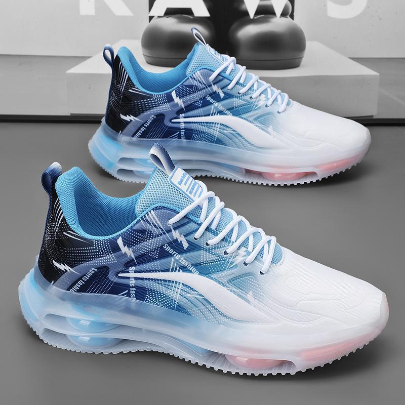 Men's Breathable Casual Running Height-Increasing Air Cushion Shock-Absorbing Leather Dad Sneakers