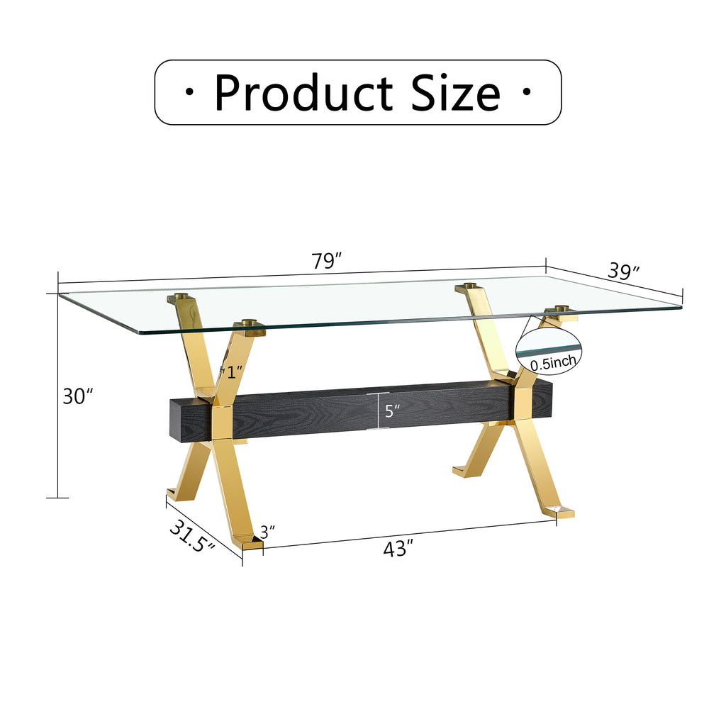Dining table Modern tempered glass