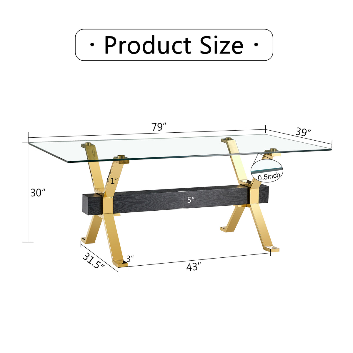 Dining table Modern tempered glass