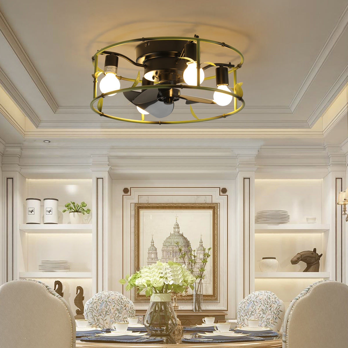 Flush Mount Ceiling Fans with Lights...