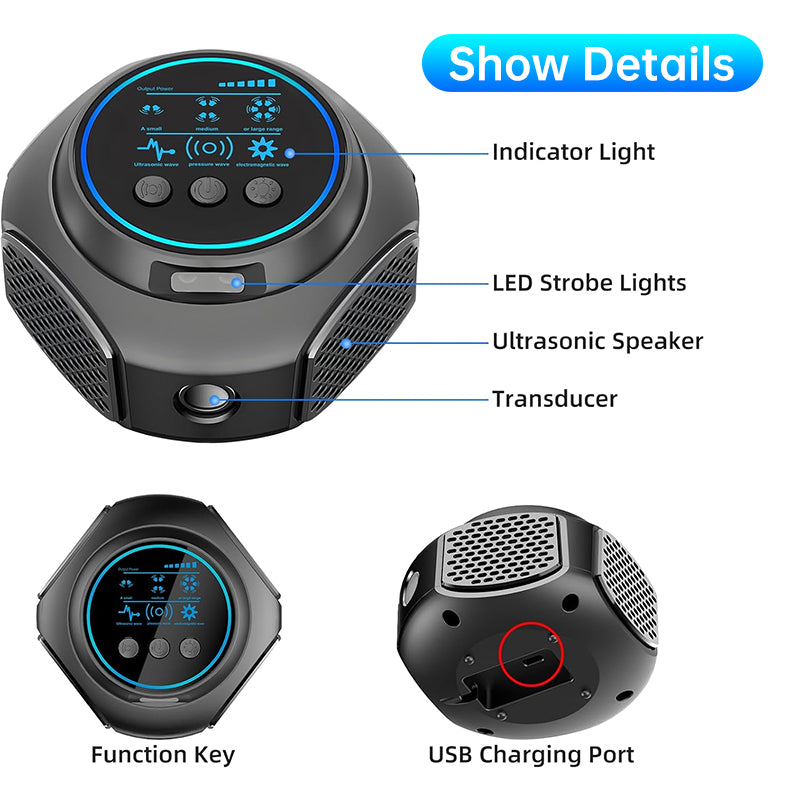 4-in-1 ultrasonic rodent repellent, 360° electronic...