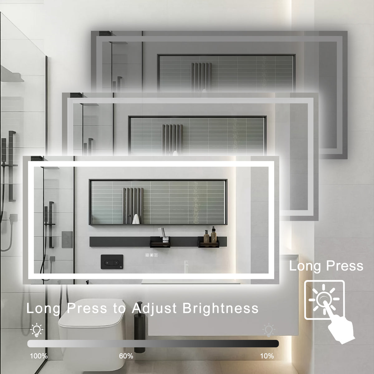 72"×36" LED Mirror Light Bathroom...
