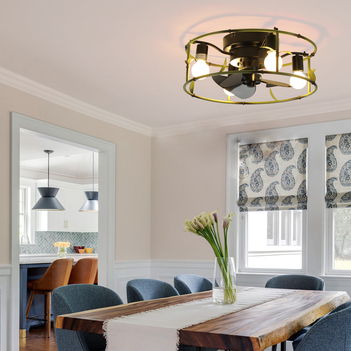 Flush Mount Ceiling Fans with Lights...