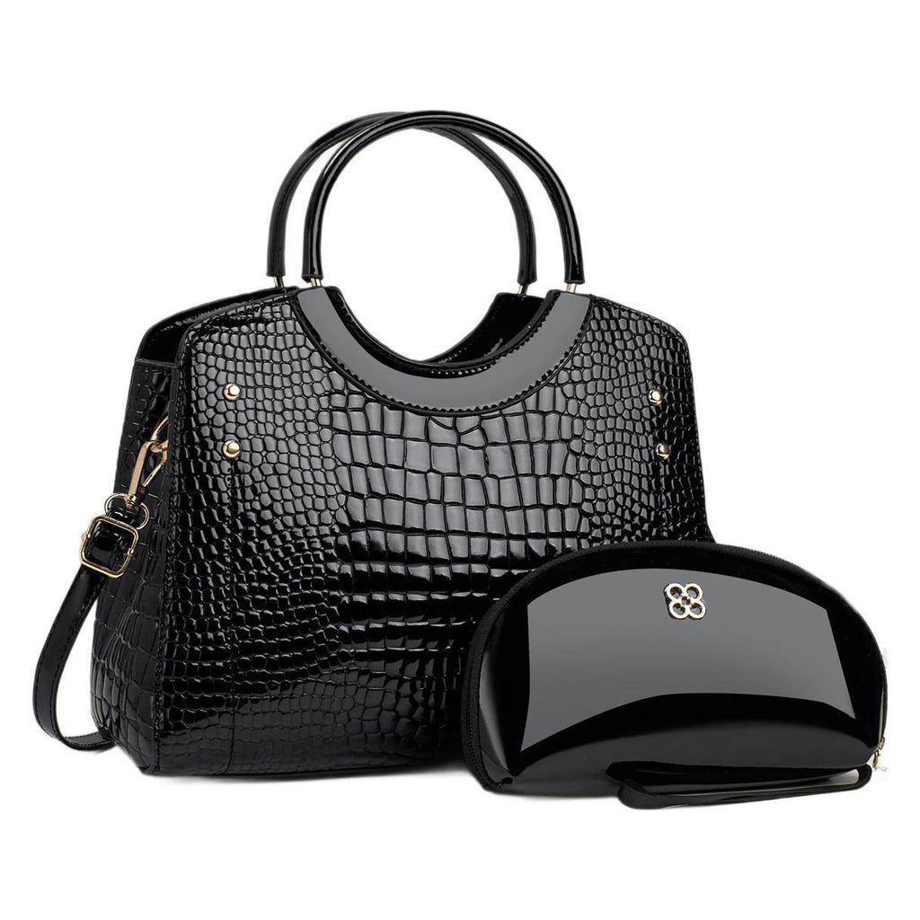 Snake Pattern Platinum Handbag
