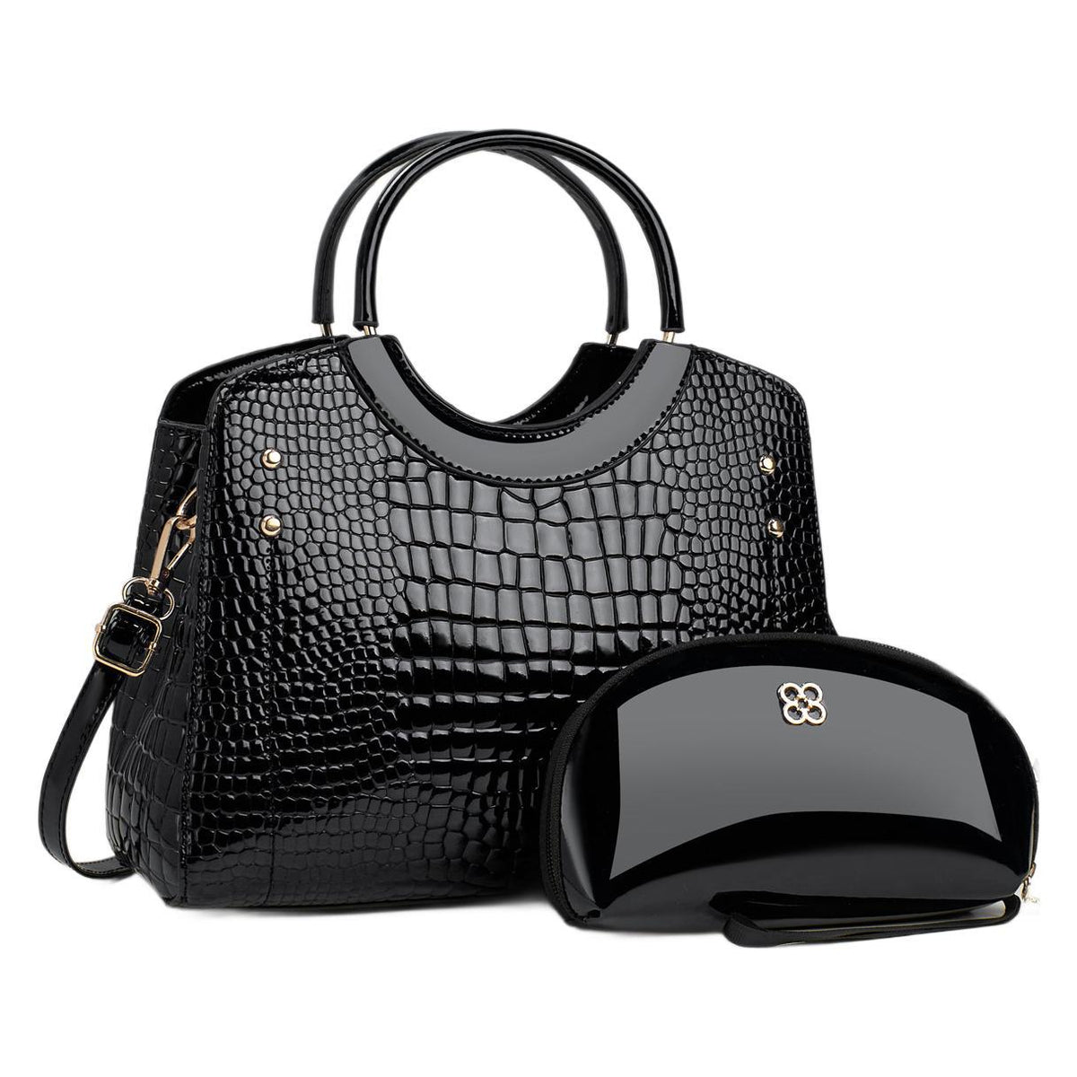 Snake Pattern Platinum Handbag