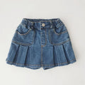 Girls' denim shorts with faux skirt