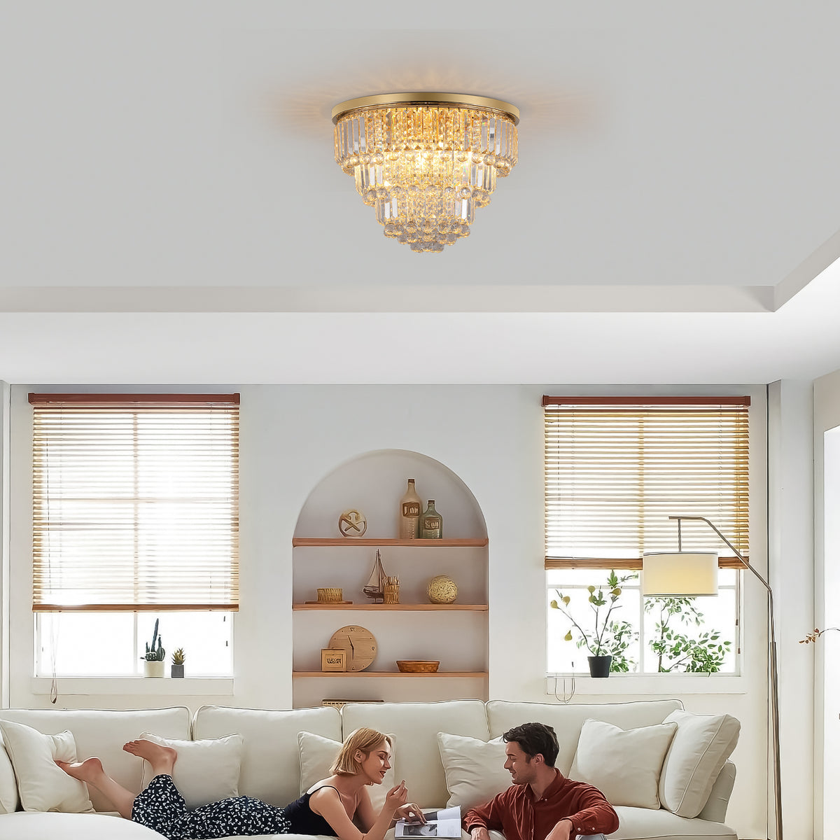 Gold luxury modern style crystal lights...