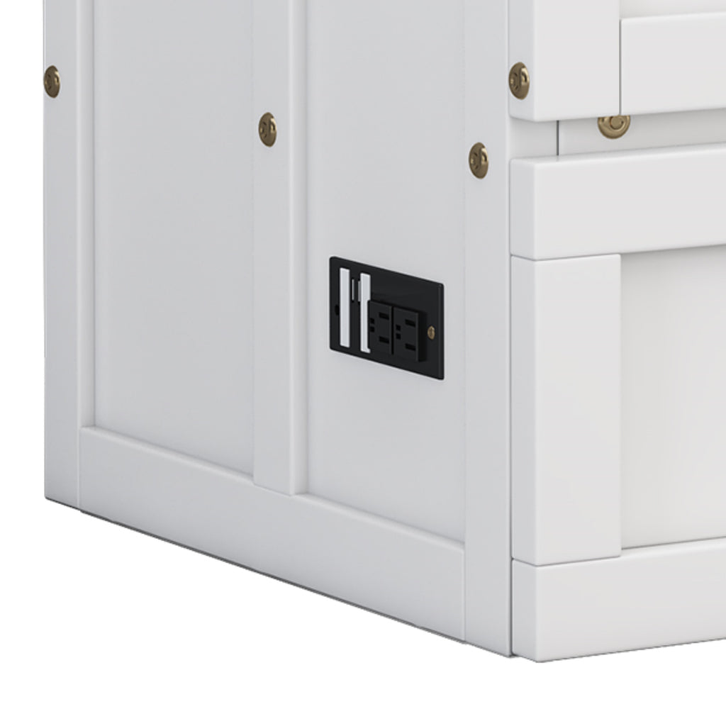 Solid Pine Murphy Bed Chest with Charging...