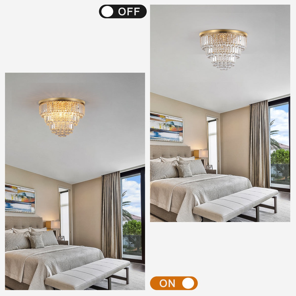 Gold luxury modern style crystal lights...