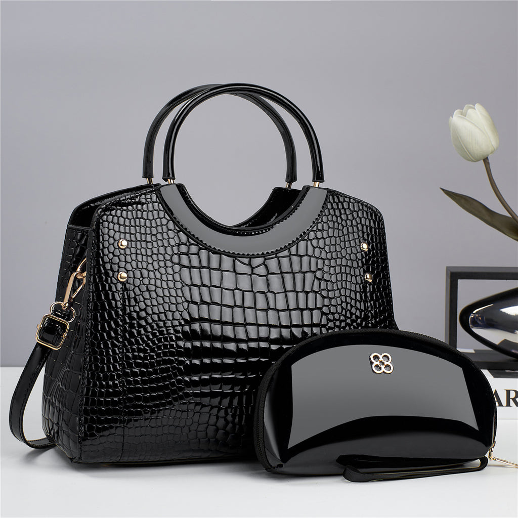 Snake Pattern Platinum Handbag