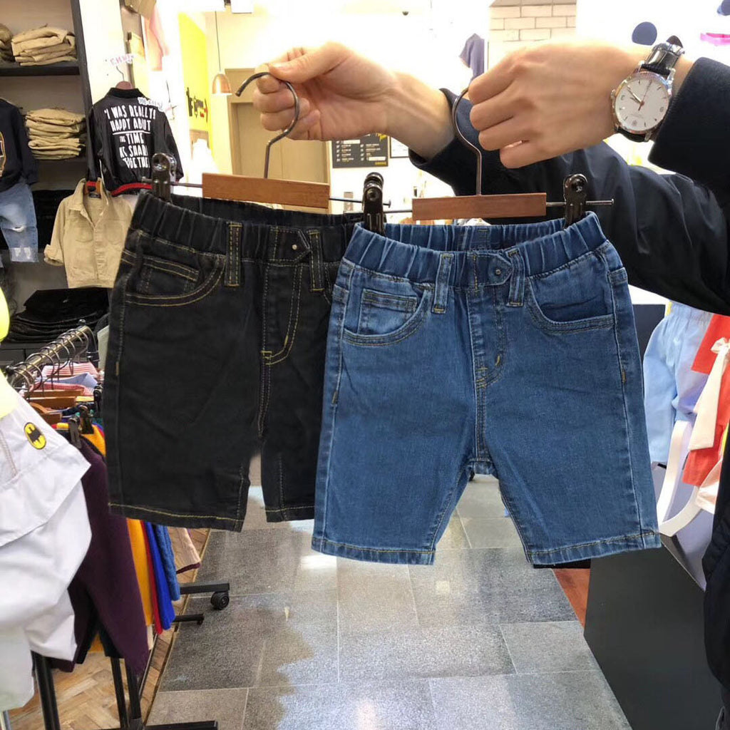 Casual five-pocket denim shorts and casual trousers