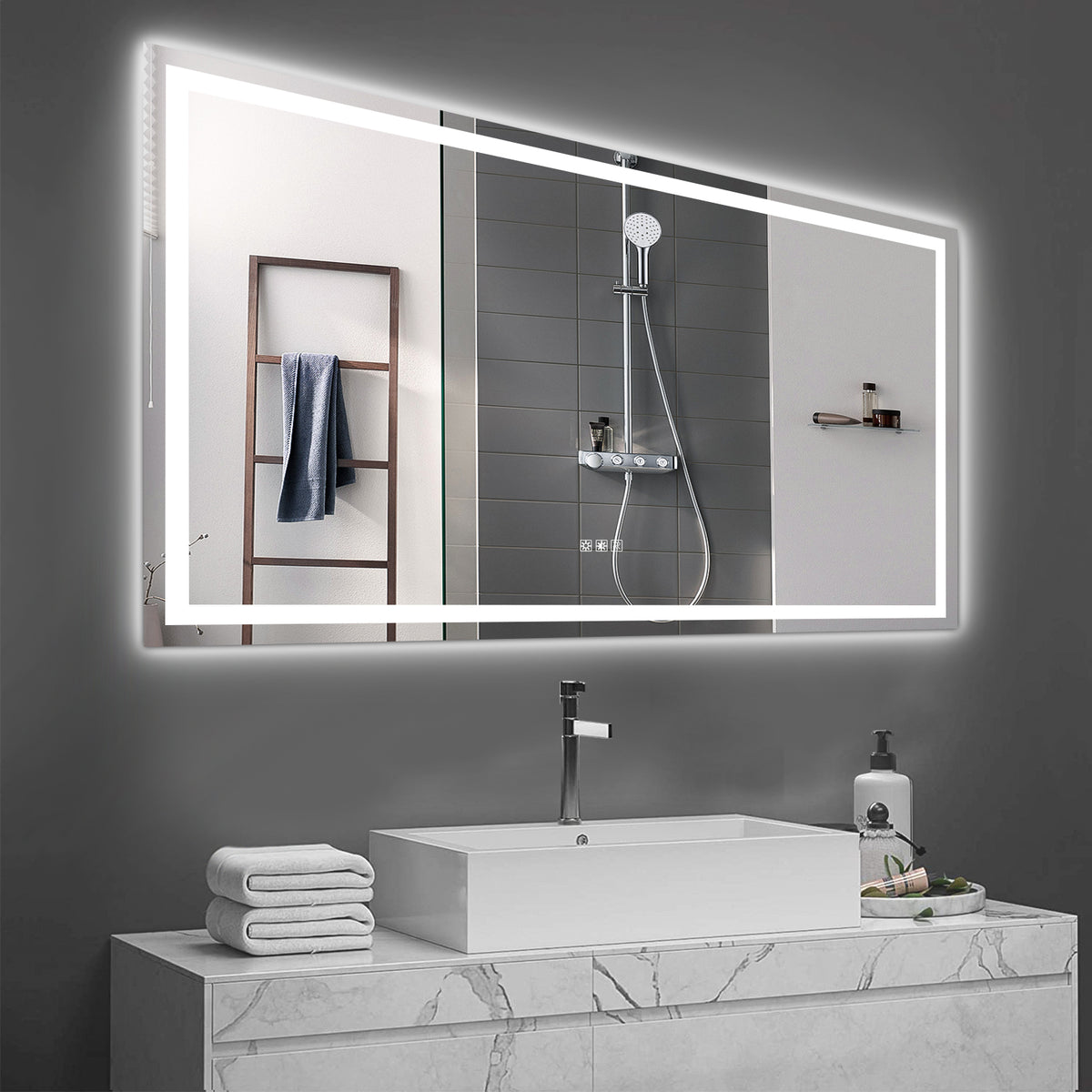 72"×36" LED Mirror Light Bathroom...