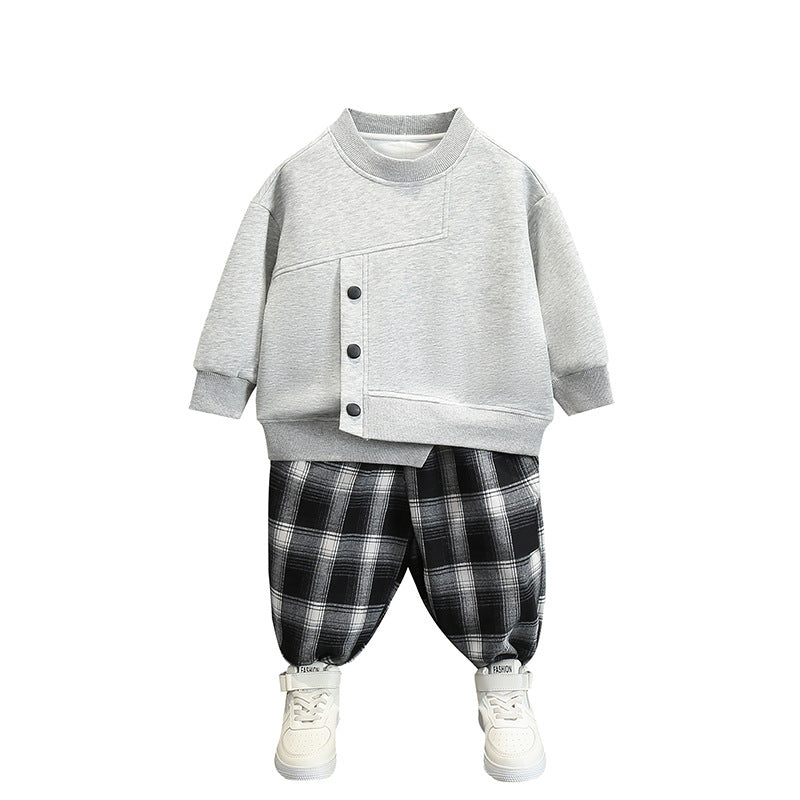 Boys Spring Autumn Casual Sweatshirt Set Two...