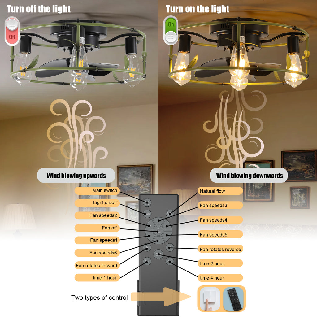 Flush Mount Ceiling Fans with Lights...