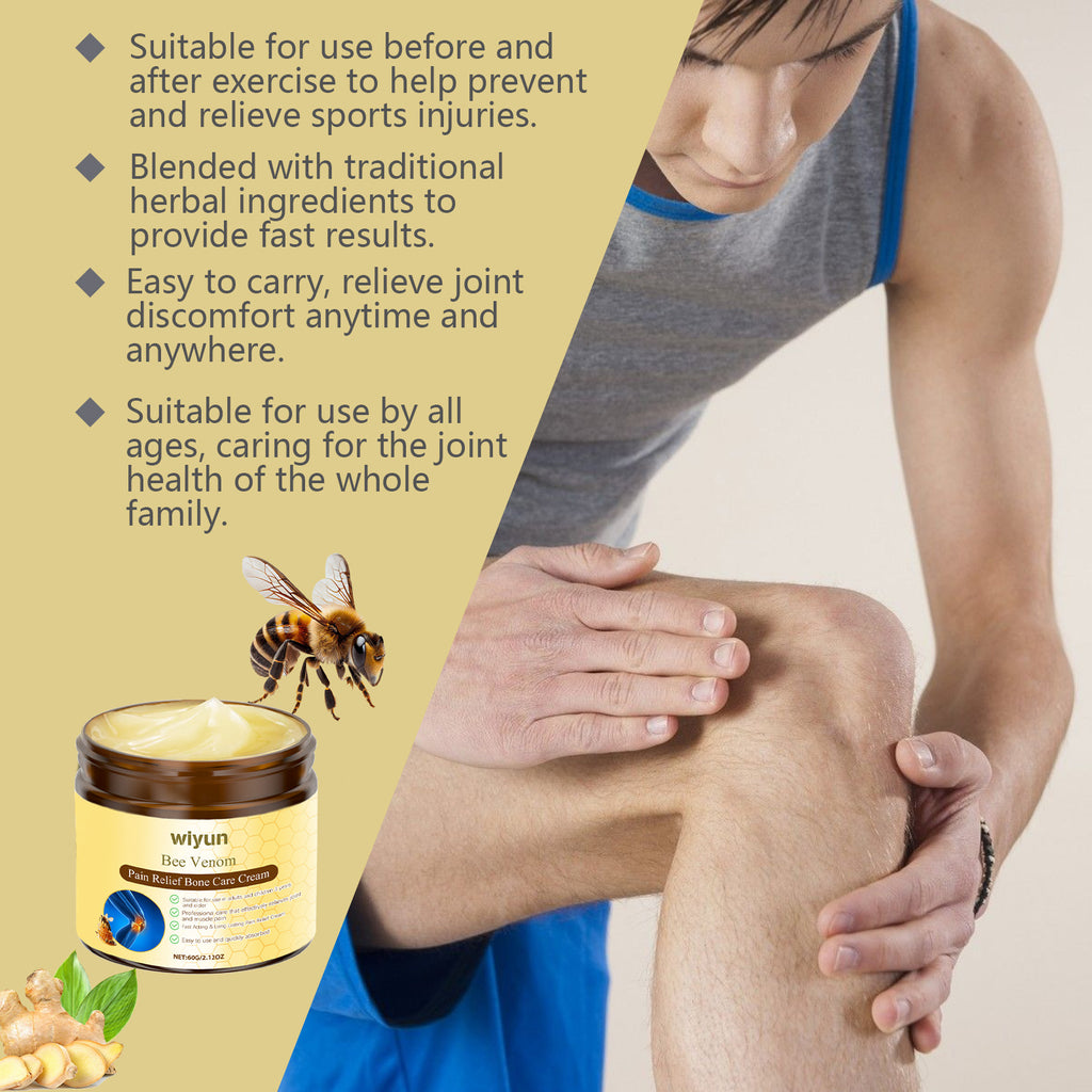 Crema para el Cuidado Articular Wiyun con Veneno de Abeja, Suave y Calmante, para Masaje de Muñecas y Rodillas, Crema Tópica Corporal de Cuidado Diario