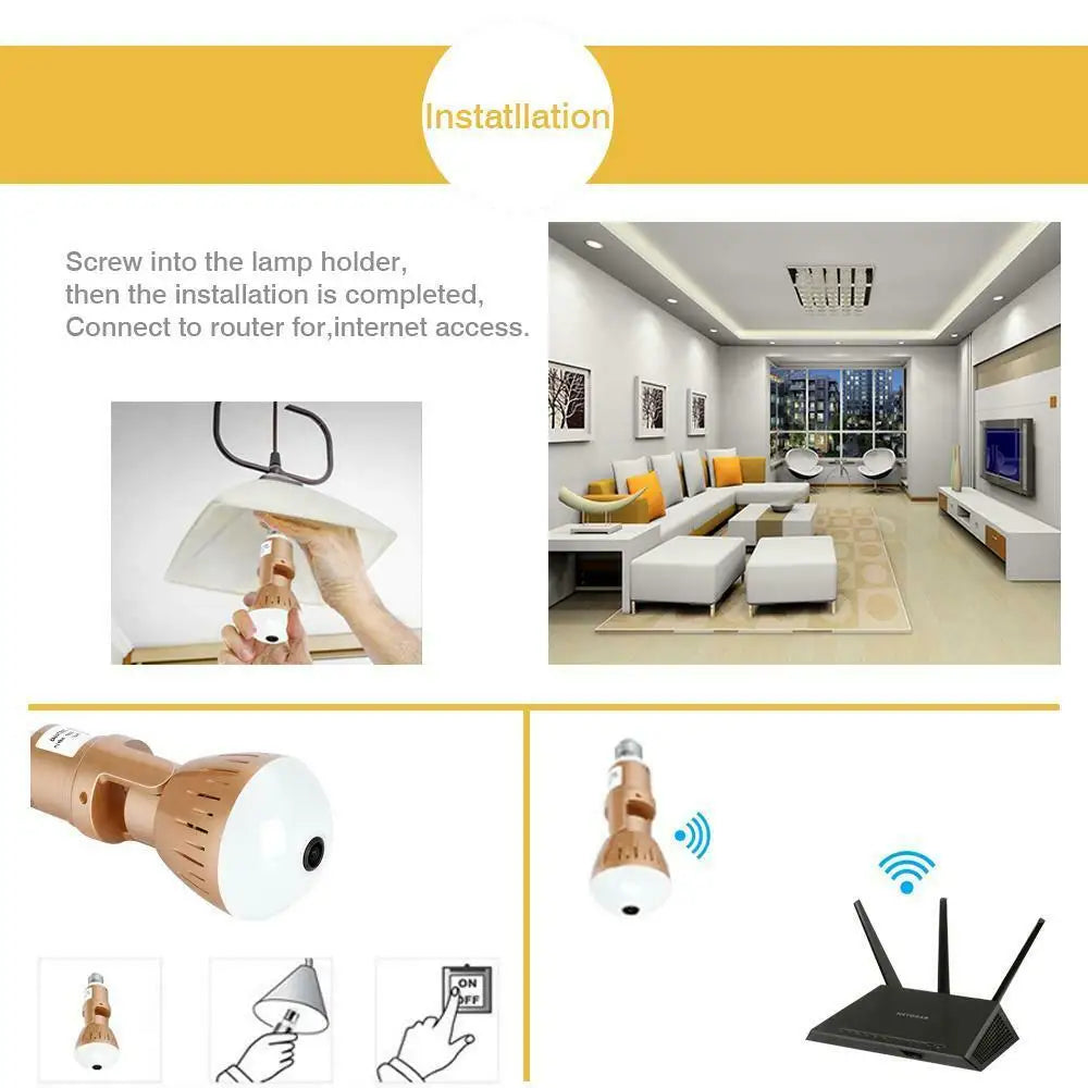 200W  Camera Bulb Lamp light Wireless...