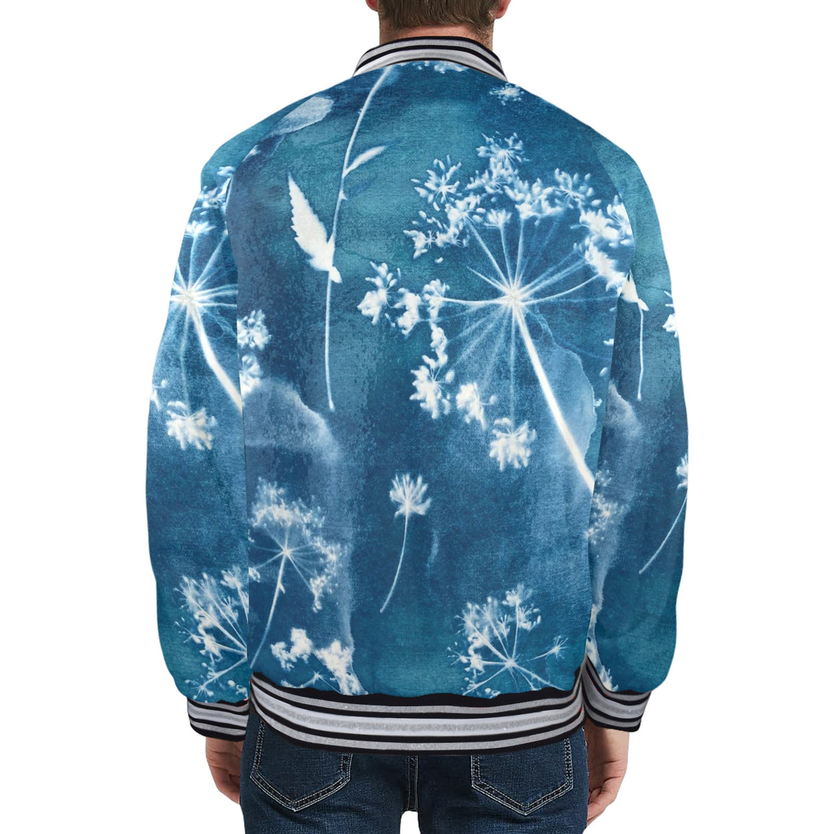 New Men's Striped Trim Bomber Jacket