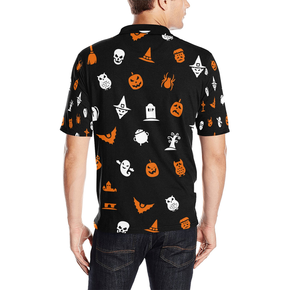 Men's All-Over Print Polo Shirt (T55)