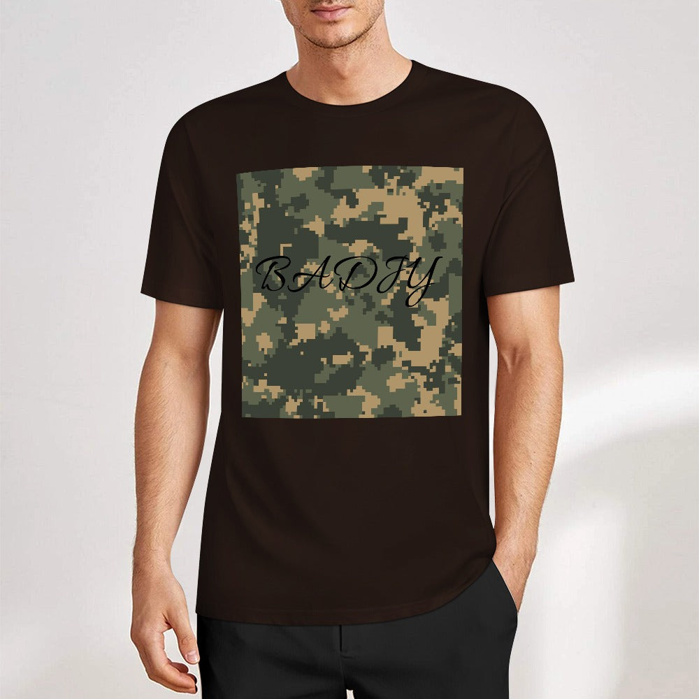 Camiseta de manga corta de algodón puro con estampado a doble cara