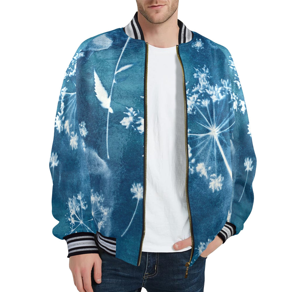 New Men's Striped Trim Bomber Jacket
